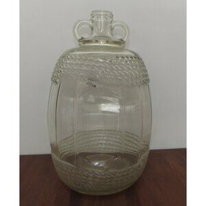 Vintage Pressed Glass Barrel Jug – Early 1900s